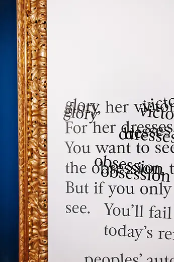 Panel with writing