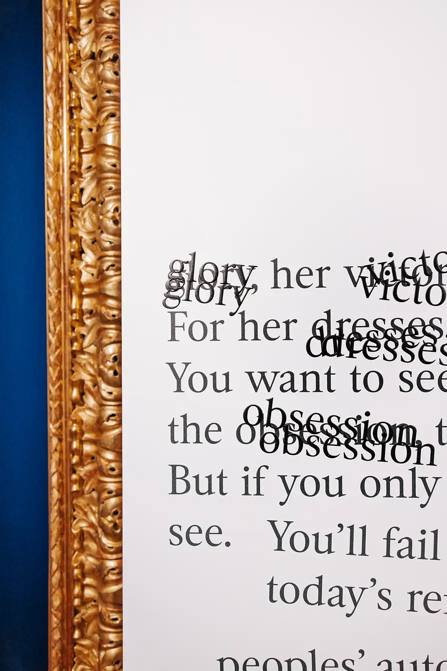 Panel with writing