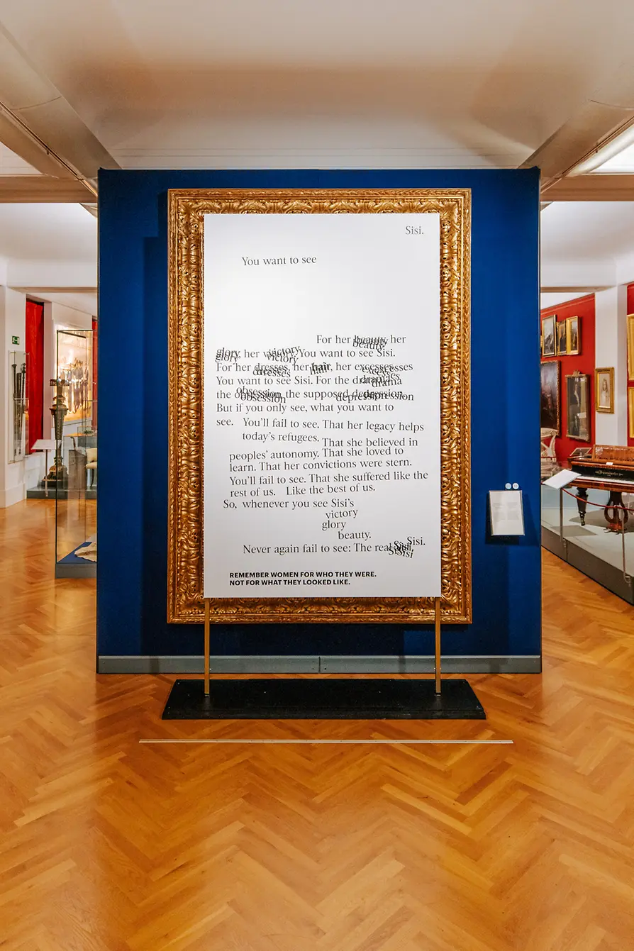 Panel with writing in the furniture museum