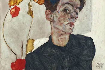 Selfportrait of Egon Schiele with Chinese Lantern Plant