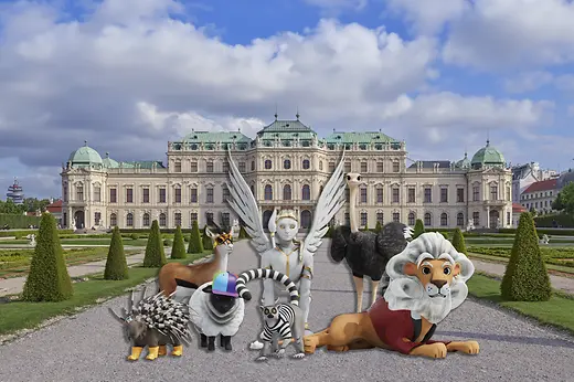Animali disegnati dal gioco AR La fantastica plastica al Belvedere
