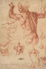 Michelangelo Buonarroti, Studien für die Libysche Sibylle, um 1510/11