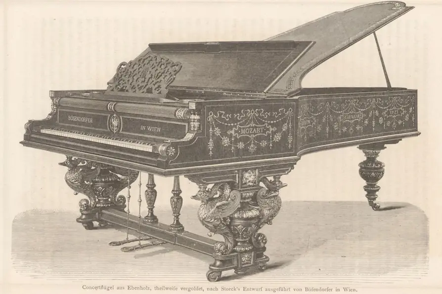 Concert grand piano by Ludwig Bösendorfer, historical