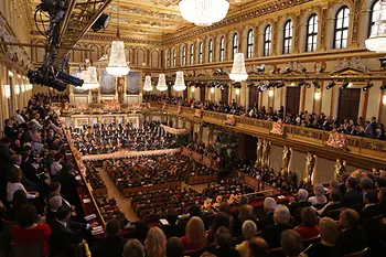 A Bécsi Filharmonikusok újévi koncertje a Musikverein Aranytermében