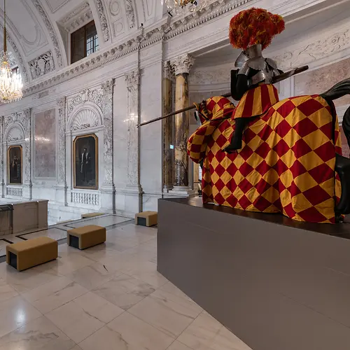House of Habsburg tour, tour view, knight with lance