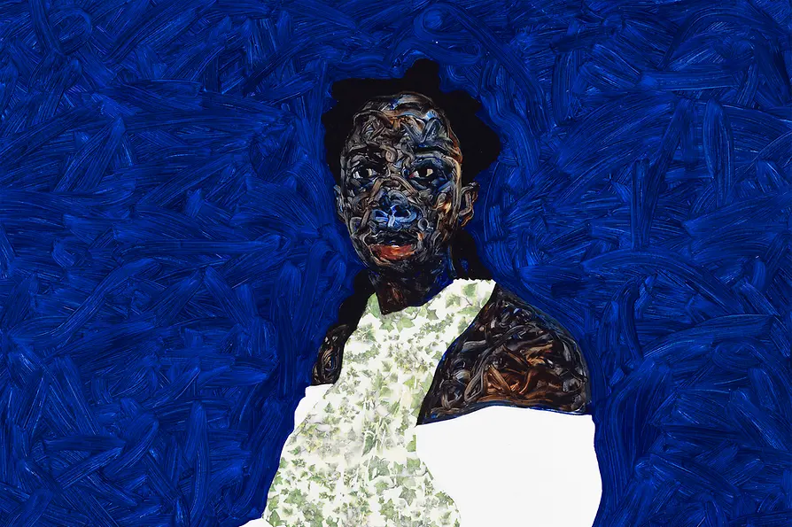 Gemälde von Amoako Boafo, Ivy Off Shoulder Dress, 2023