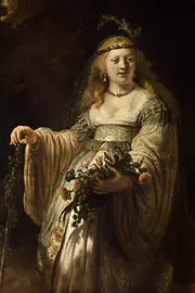 Painting by Rembrandt Harmensz. van Rijn, Flora, 1635