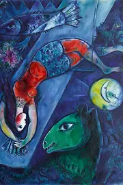 Painting by Marc Chagall, The Blue Circus, 1950-1952