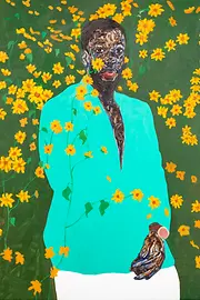 Painting by Amoako Boafo: Sunflower Field, 2022