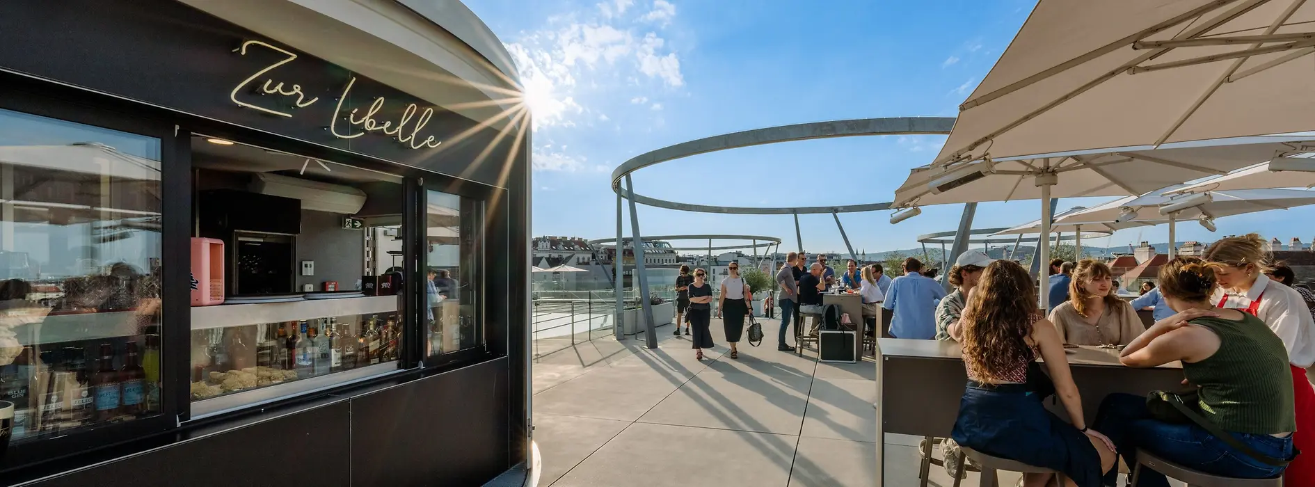 Rooftop bar in the MuseumsQuartier