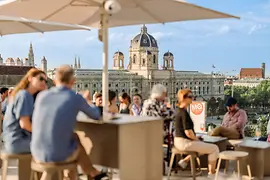 Rooftop bar in the MuseumsQuartier