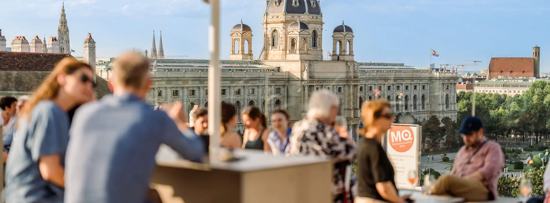 Rooftop bar in the MuseumsQuartier