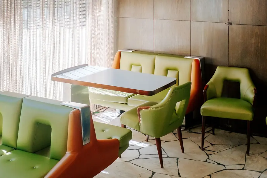 Bench in fifties style