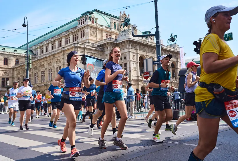 Running along the Ring past the Burgtheater
