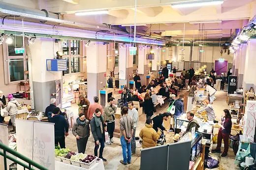 People in a market hall