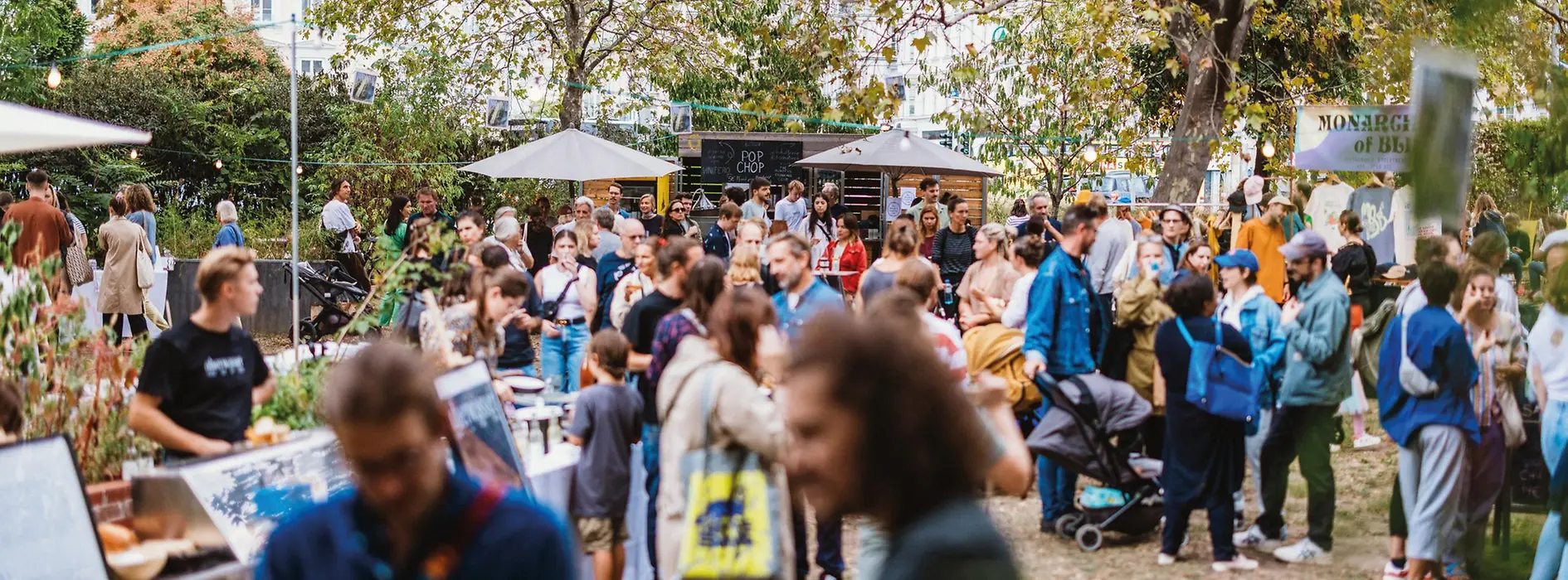 People outdoors at a food festival