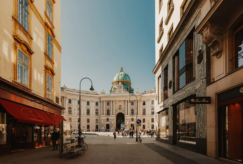 View to Hofburg, Michaelerplatz