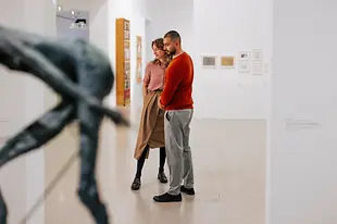 Visitors of an exhibition at the mumok - Museum of Modern Art