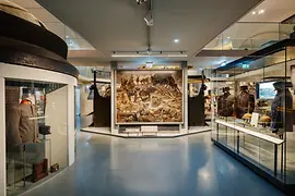 Museum of Military History, exhibition view with paintings and uniforms