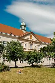 Old AKH with meadow in the foreground