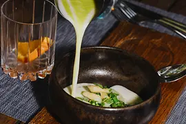 food is being served