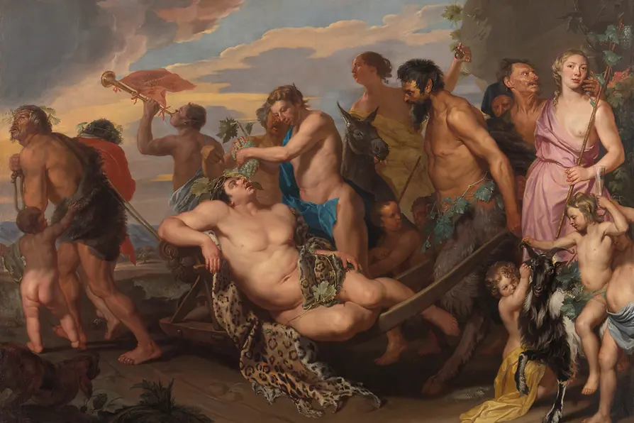 Painting by Michaelina Wautier, Der Triumph des Bacchus, 1655-59 
