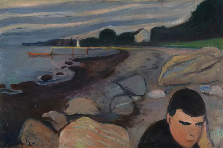 Painting by Edvard Munch, Melancholie, 1892