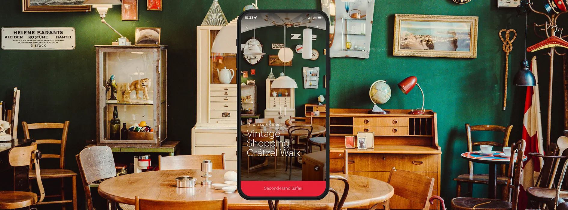 ivie Sujet mit Text: Vintage Shopping Grätzel Walk