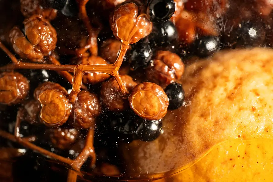 Eingelegte Beeren und Zitrone
